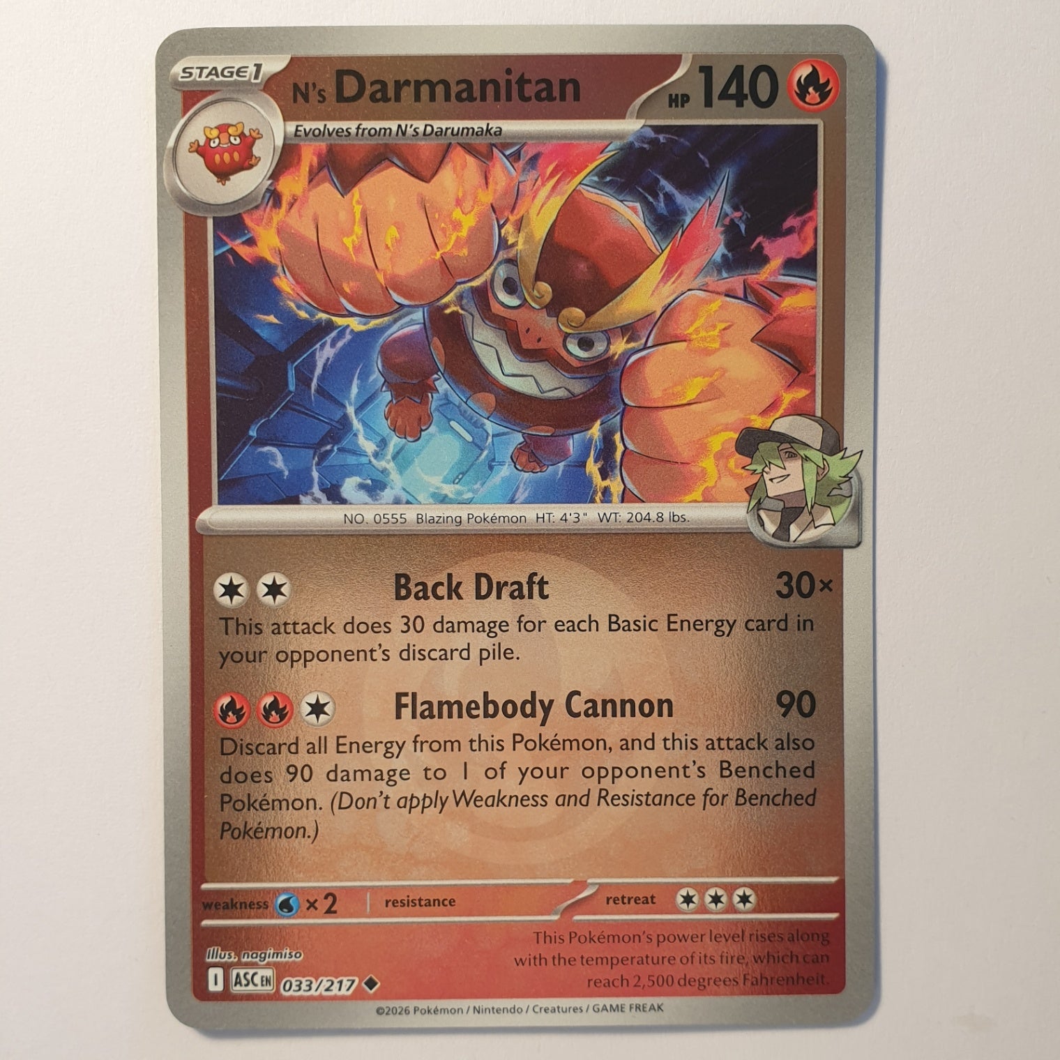 N's Darmanitan Uncommon ME: Ascended Heroes 033/217 NM