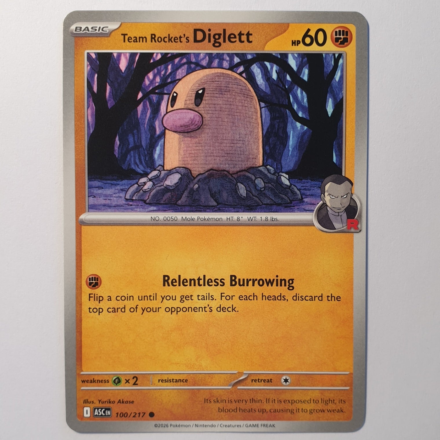 Team Rocket's Diglett Common ME: Ascended Heroes 100/217 NM