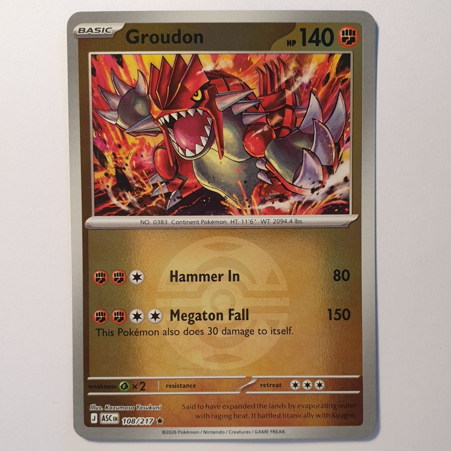 Groudon Rare ME: Ascended Heroes 108/217 NM