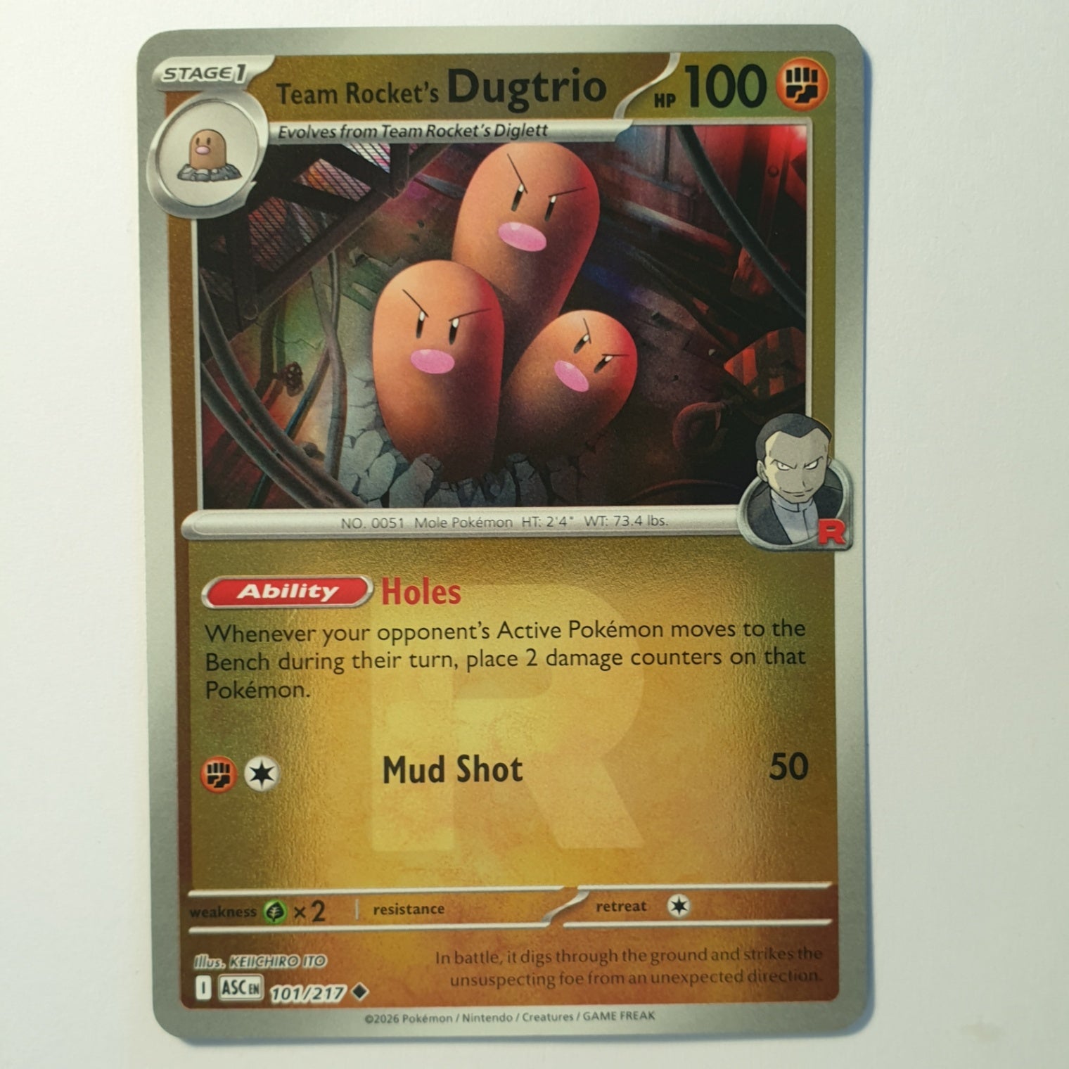 Team Rocket's Dugtrio -  (Team Rocket) Uncommon ME: Ascended Heroes 101/217 NM