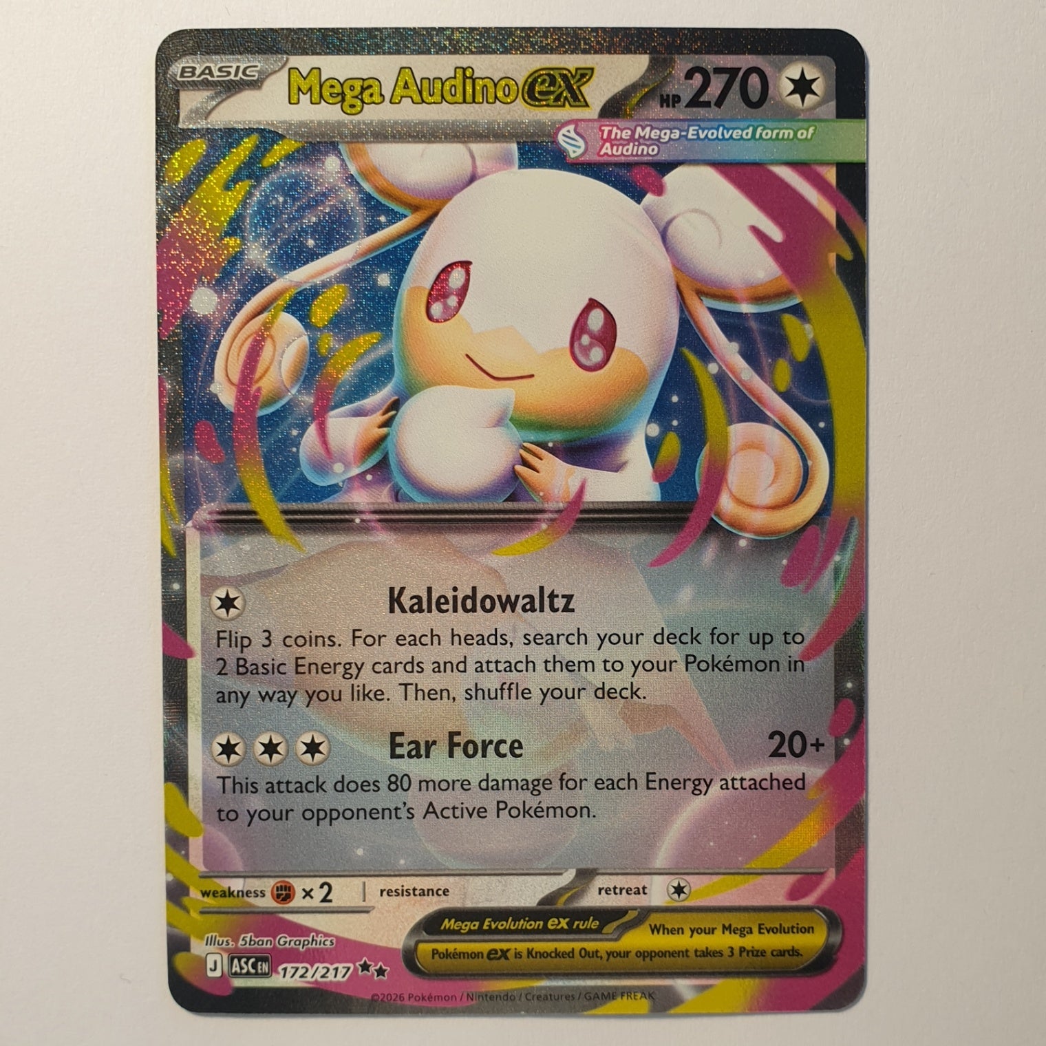 Mega Audino ex Double Rare ME: Ascended Heroes 172/217 NM