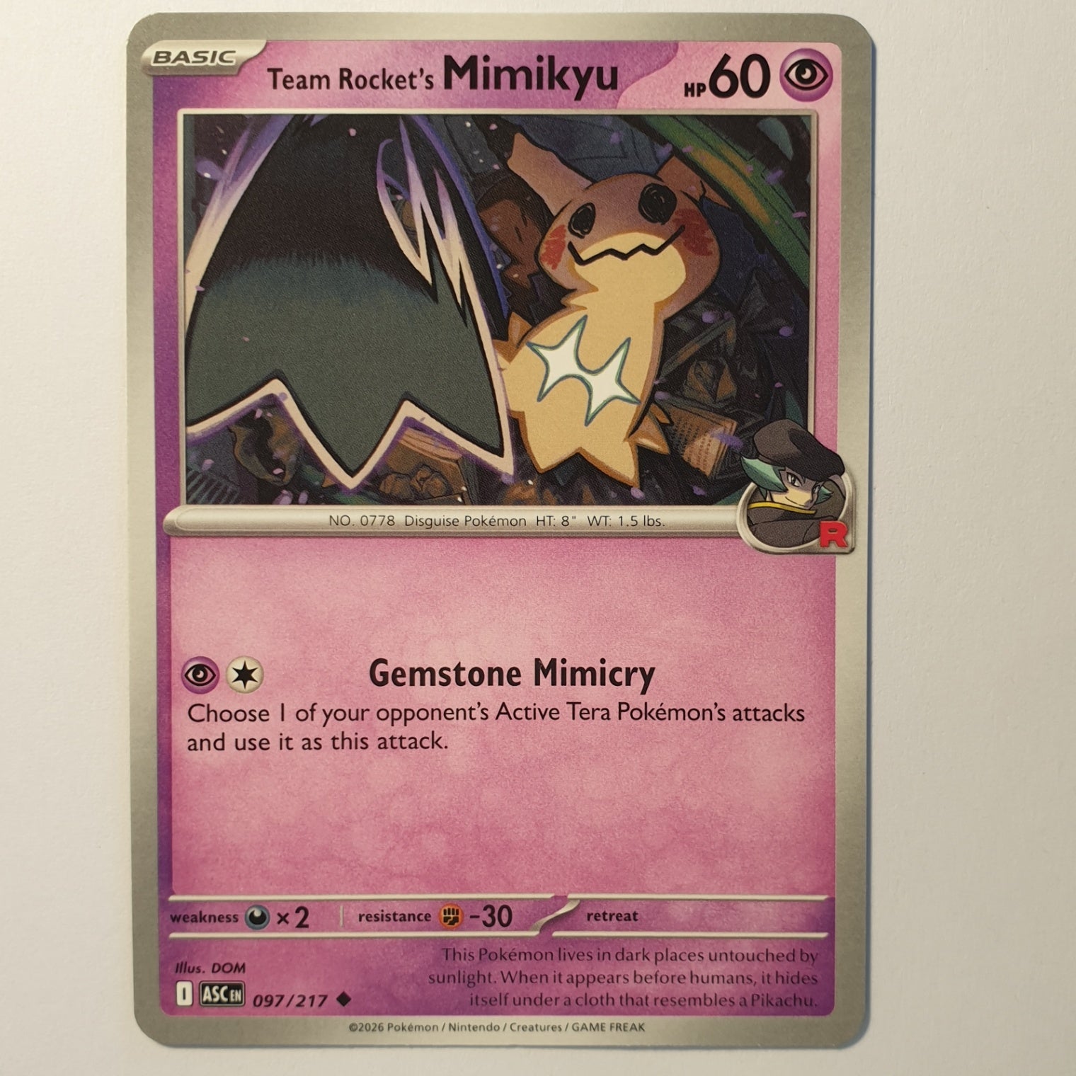 Team Rocket's Mimikyu Uncommon ME: Ascended Heroes 097/217 NM