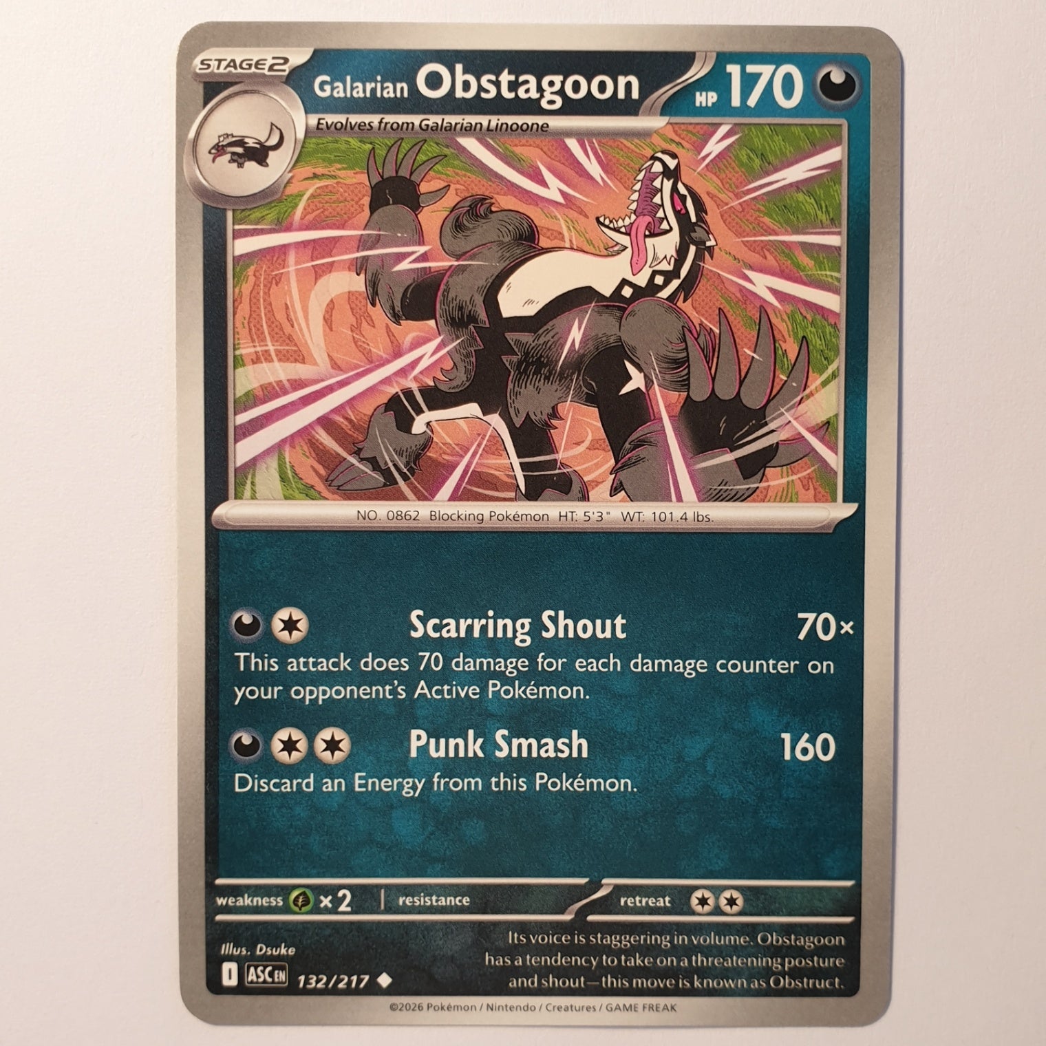 Galarian Obstagoon Uncommon ME: Ascended Heroes 132/217 NM