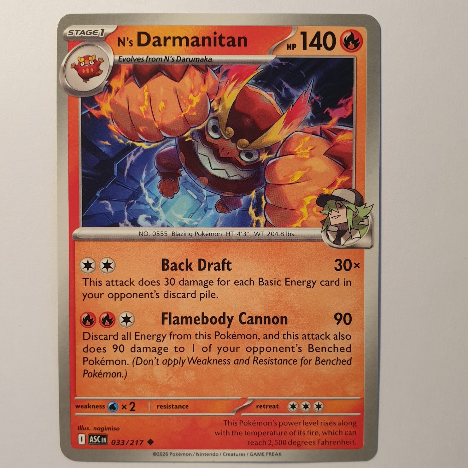 N's Darmanitan Uncommon ME: Ascended Heroes 033/217 NM