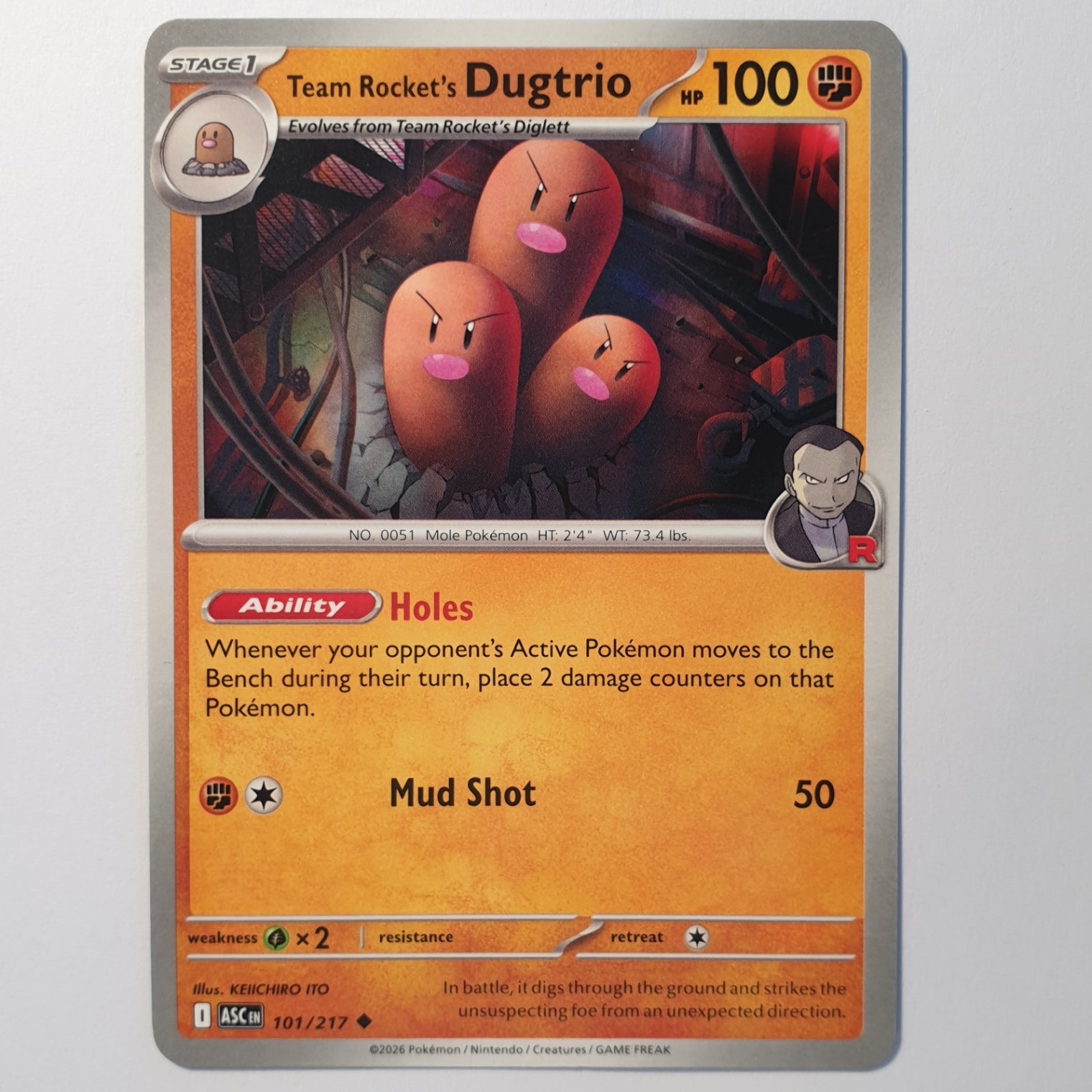 Team Rocket's Dugtrio Uncommon ME: Ascended Heroes 101/217 NM