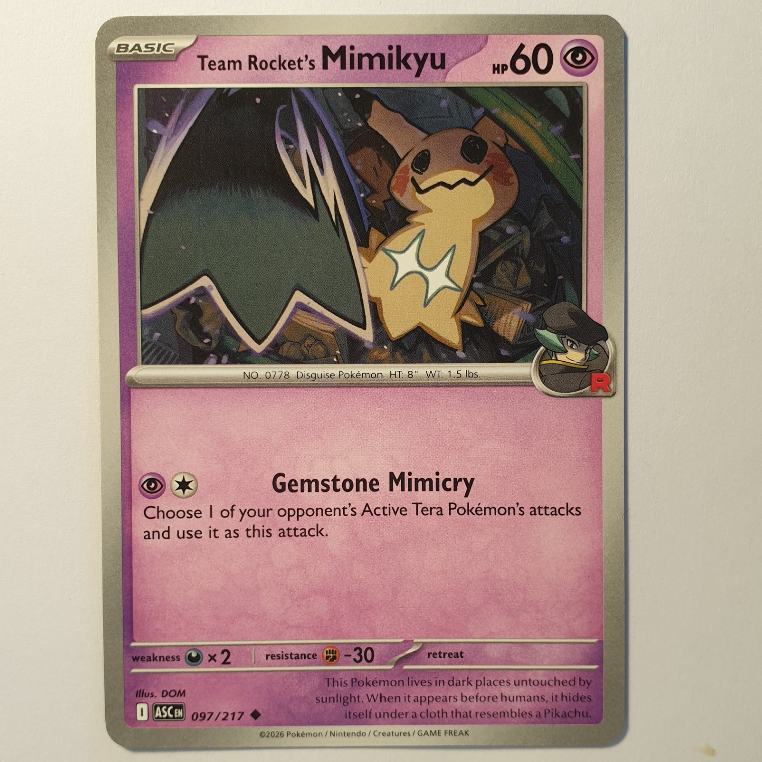Team Rocket's Mimikyu Uncommon ME: Ascended Heroes 097/217 NM