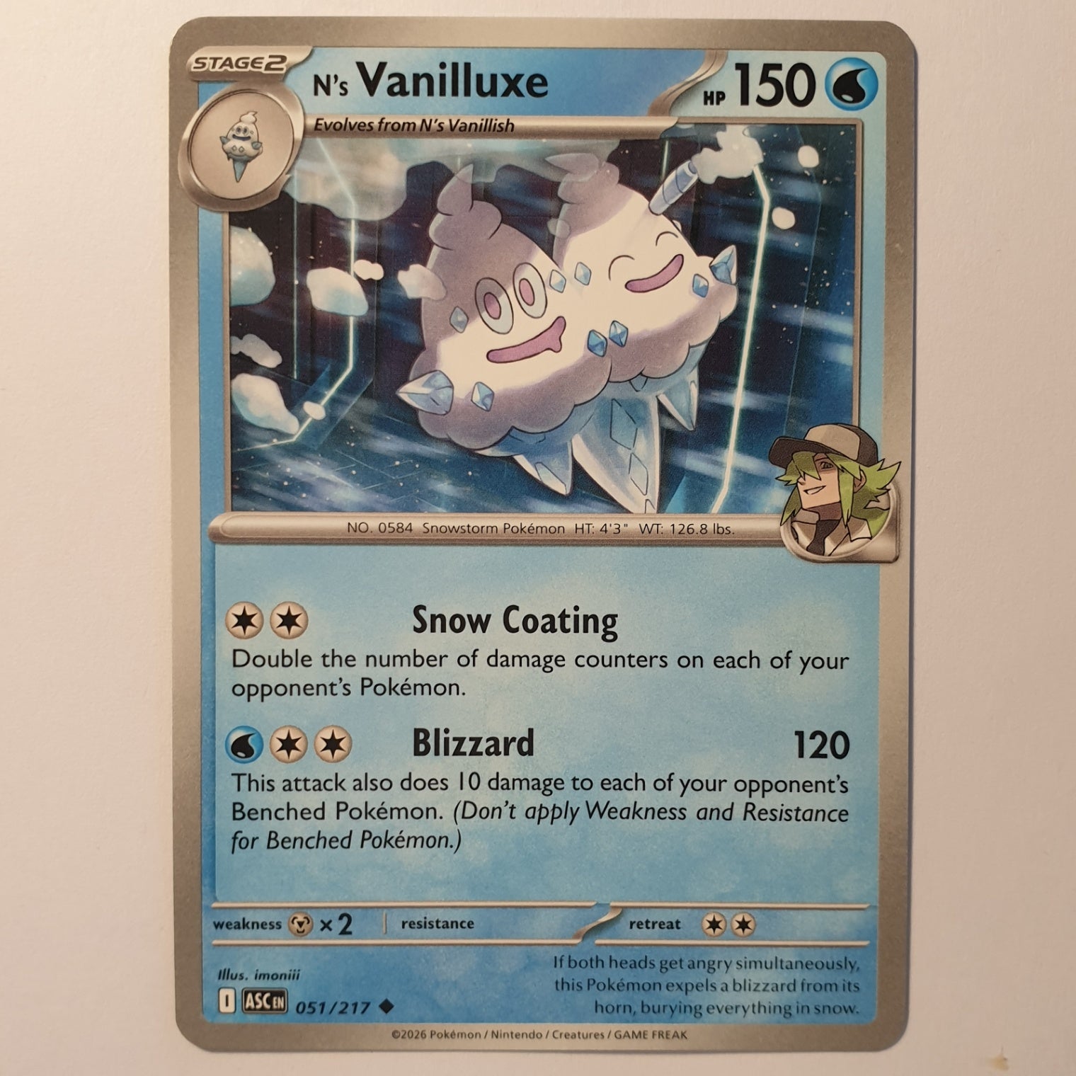 N's Vanilluxe Uncommon ME: Ascended Heroes 051/217 NM